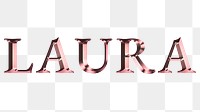 Laura typography in rose gold design element