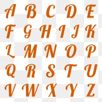 Printable a-z alphabet png vintage bold fonts in lettering typography