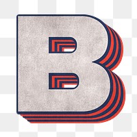 Letter B png layered effect alphabet text