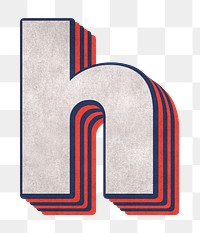 Letter h png layered effect alphabet text