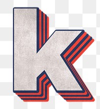 k alphabet layered effect png typography