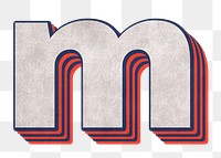 Letter m png layered effect alphabet text