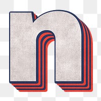 n alphabet layered effect png typography
