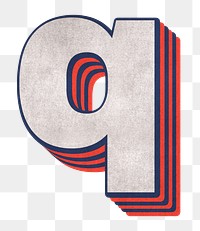 Letter q png layered effect alphabet text