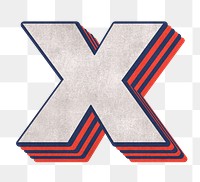 x alphabet layered effect png typography