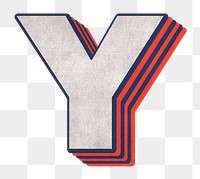 Y alphabet layered effect png typography
