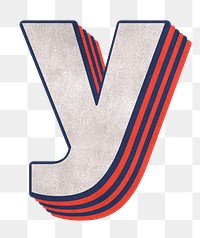 y alphabet layered effect png typography