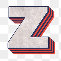 z alphabet layered effect png typography