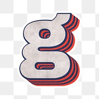 Letter g png layered effect alphabet text