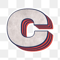 Letter c png layered effect alphabet text