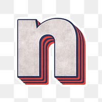 Letter n png layered effect alphabet text