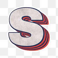 Letter S png layered effect alphabet text