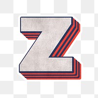 Letter z png layered effect alphabet text