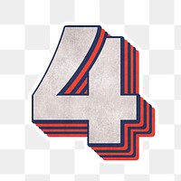 Number four layered text effect png font