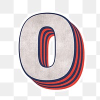Number zero layered text effect png font