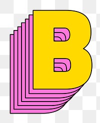 Layered capital b png stylized typography