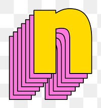 N letter layered vector font