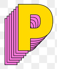Transparent character p 3d stylized typeface