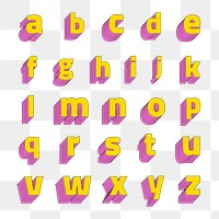Transparent layered alphabet set retro typeface