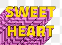 Sweetheart layered png typography retro word