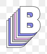 Layered letter b png pastel stylized typography