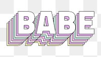 Png Babe layered word typography