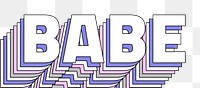 Babe layered word png typography