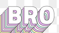 Bro layered word png typography