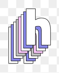 3d layered h letter pastel stylized typography