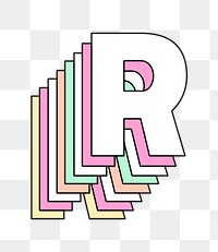 3d layered r letter pastel stylized typography