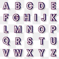 Png alphabet 3d halftone typography