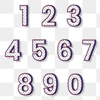 Png number 3d halftone set typography