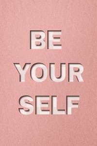 Be yourself png 3d paper cut font typography