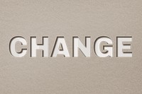 Change word png clipart paper cut font typography