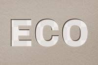 Eco lettering png paper cut typography