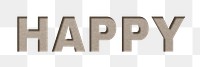 Paper cut happy word png typography