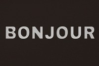 Png word bonjour bold font typography paper texture