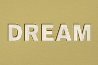 Png word dream paper cut font typography