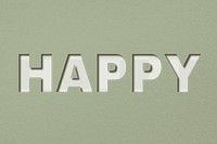 Png word happy bold font typography