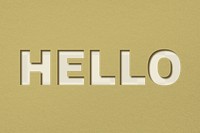 Png word hello paper cut font typography