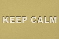 Png word keep calm paper cut font typography