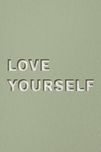 Png word love yourself bold font typography