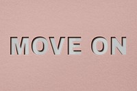 Png word move on paper cut font typography