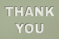 Png word thank you paper cut font typography