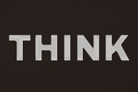 Png word think bold font shadow typography