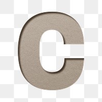 Capital letter c png 3d paper cut font typography