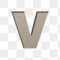 Letter cutout v lowercase png typography