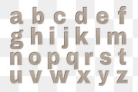 Png alphabet lowercase paper cut typography