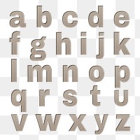 Lowercase alphabet png paper cut typography