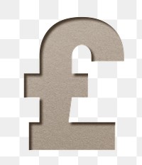 Pound sterling symbol png paper cut typography